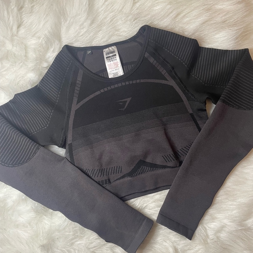 Gymshark Compression Crop Top Black Size Small